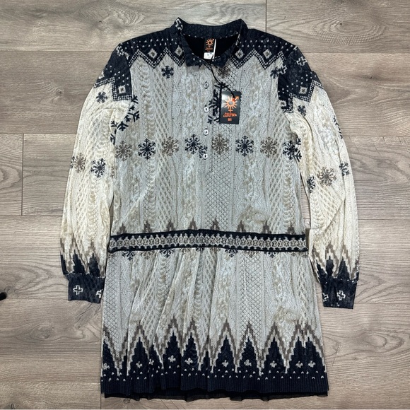 NWT Jean Paul Gaultier Soleil Gray Blue Mesh Sheer Dress Italian Made Sz Medium - Picture 2 of 13